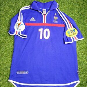 Zidane France 2000 EURO CUP Home Soccer Jersey M SKU# 647194